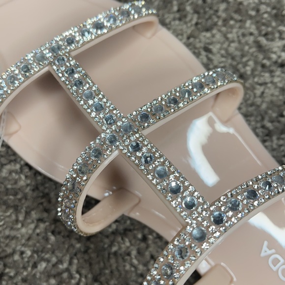 Beige Rhinestone Sandals - Picture 8 of 12
